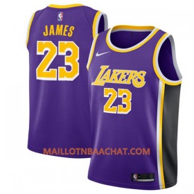 Maillot NBA Los Angeles Lakers Lebron James 23 2018-19 Nike Violet Swingman - Homme